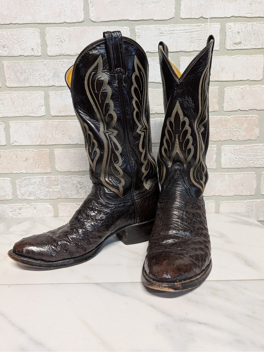 Tony Lama Men's Western Cowboy Boots Size 8.5 D Brown Leather